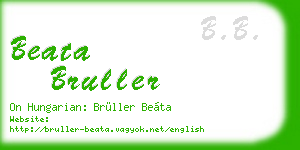 beata bruller business card