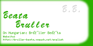 beata bruller business card